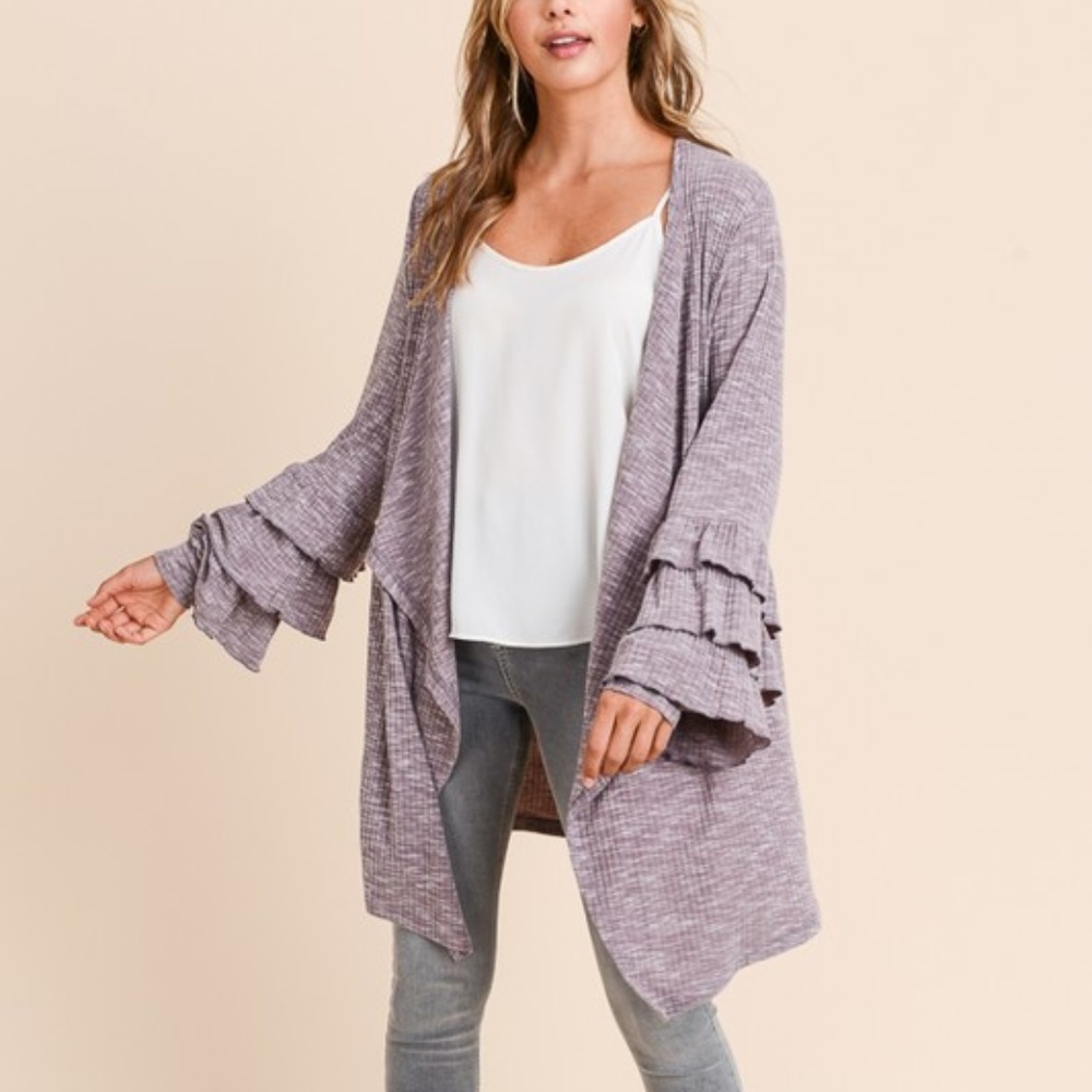 Ladies Cardigan Ruffle Sleeves